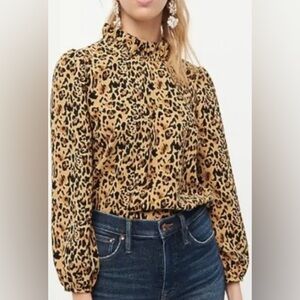 J crew animal print long sleeve top